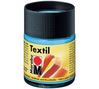 Marabu Textil Bocal 50 ML, Peinture, Tissu, Bleu Caraïbe, 5 x 5 x 7.7 cm