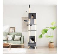 171614 vidaXL Arbre à chat du sol au plafond Gris foncé 277-303 cm