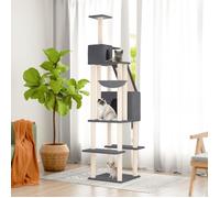 171644 vidaXL Arbre à chat avec griffoirs en sisal Gris foncé 201 cm