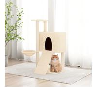 171645 vidaXL Arbre à chat avec griffoirs en sisal Crème 96 cm