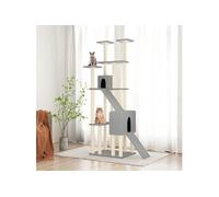 Vidaxl Arbre À Chat Avec Griffoirs En Sisal Gris Clair 190 Cm