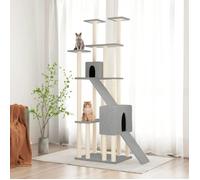 171649 vidaXL Arbre à chat avec griffoirs en sisal Gris clair 190 cm