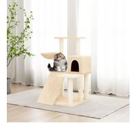 171660 vidaXL Arbre à chat avec griffoirs en sisal Crème 82 cm