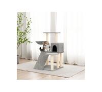 171661 Arbre à chat avec griffoirs en sisal Gris clair 82 cm