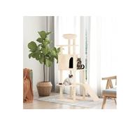 171681 Arbre à chat avec griffoirs en sisal Crème 166 cm