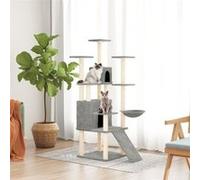 171691 vidaXL Arbre à chat avec griffoirs en sisal Gris clair 154 cm Gris G