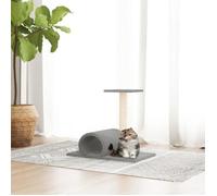 171697 vidaXL Arbre à chat avec tunnel Gris clair 60x34,5x50 cm