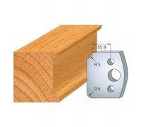 172 : Jeu de 2 fers congé quart de rond 5 mm ht 40 mm pour porte outils entr'axe plot 24 mm