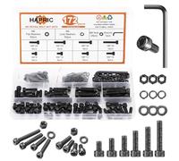 172 Pcs M6 Screws Assortment Kit, M6x 8/10/12/16/20/25/30/35mm M6 Bolts Kit 12.9 Alloy Steel Nuts and Bolts Assortment Kit Black Zinc Plated Hex Socket Head Screws Nuts Bolts and Washers Set