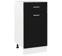 17279HOME NEW•) Jill's Armoire de plancher - Commode Bas bahut de Cuisine à tiroir Noir 40x46x81,5 cm Aggloméré Design Stable & Chic