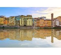 17304511 Poster 90 x 60 cm : Arno River et Historical Buildings Architecture Monument à Florence sur le Canie ensoleillée Toscane, Italie, Europe