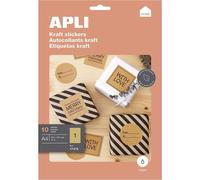 [17376] agipa 10 Etiquettes adhésives en papier kraft, 210 x 297 mm