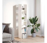 (17410)Meuble rangement - contemporain - Bibliothèques (2 pcs )- empilable blanc 30x30x80 cm bois ingénierie poid:15.8 kg