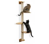 175 cm Arbre à Chat Mural avec 3 Plateaus - Poteau à Griffer - Griffoir en Sisal