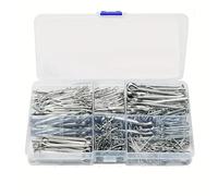 175 goupilles fendues argentées, fixations à goupille fendue, tailles assorties, acier zingué, coffret rigide Pour Attelage, Tracteurs, Tondeuses à Gazon