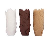 175 Moules à Pâtisserie En Forme De Tulipe, Trois Couleurs (Marron Foncé, Marron Clair, Blanc), Moules à Muffins Pour Gâteaux, Moules D'emballage Anti-Graisse, Pour Fête D'anniversaire