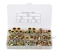 175 Pièces Insert à Tête Plate en Acier Zingué Couleur M3/4/5/6/8/10 Kit D'assortiment D'écrous Rivés Métrique + Combinaison de Système Britannique