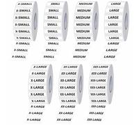 1750 Étiquettes Transparentes pour Vêtements, Résistantes aux Déchirures, Sans Résidus, Polices Noires, 250 Bandes par Rouleau (7 Rouleaux, 3,2 x 12,7 cm)