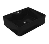 1759 Vasque carrée - céramique - noir - 480 x 370 x 135 mm - Facile à nettoyer 11.3 kg