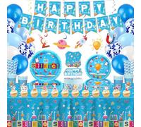 176 Pcs Science Party Supplies Décoration de fête pour scientifique fou pour enfant Décoration de fête d'anniversaire laboratoire scientifique pour 20 invités