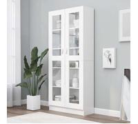 （1768140)Bibliothèque Scandinave - style,Armoire à vitrine Blanc 82,5x30,5x185,5 cm ,bois d'ingénierie