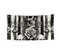 177,8 x 88,9 cm - Bannière de fond gothique baroque à rayures pour événements et fêtes