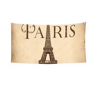 177,8 x 88,9 cm - Bannière rétro pour événements et fêtes - Motif Londres-Britannique-Paris-rétro