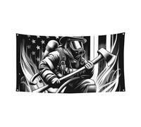 177,8 x 88,9 cm Drapeau américain pompier en plein air Bannière de toile de fond pour événements et fêtes