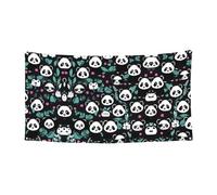 177,8 x 88,9 cm Drapeau décoratif à suspendre, festival, intérieur ou extérieur, fête de Noël, anniversaire, panda mignon visage bannière de fête
