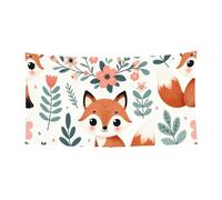 177,8 x 88,9 cm Floral-Cute-Fox Bannière de toile de fond pour événements et fêtes