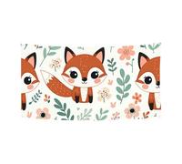177,8 x 88,9 cm Kawaii-Floral-Fox Toile de fond pour événements et fêtes