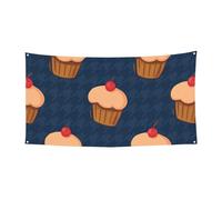 177,8 x 88,9 cm Motif cupcake cerise Bannière de fond pour événements et fêtes