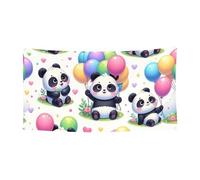 177,8 x 88,9 cm - Motif pandas mignons - Ballons - Cœurs - Toile de fond pour événements et fêtes