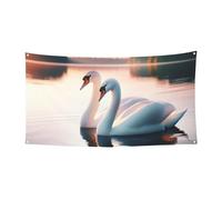 177,8 x 88,9 cm Romantic-Swans-Love Toile de fond pour événements et fêtes