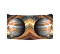177,8 x 89,9 cm Bannière décorative Jupiter paysage de vacances drapeau à suspendre, bannière intérieure ou extérieure, fête de Noël, bannière d'anniversaire