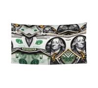 177,8 x 89,9 cm Bannière décorative, motifs de billets de banque, bannière de vacances, bannière à suspendre, intérieur ou extérieur, fête de Noël, bannière d'anniversaire