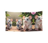 177,8 x 89,9 cm Bannière décorative pour mère et enfant Rats Bannière de vacances à suspendre pour intérieur ou extérieur Fête de Noël Bannière de fête d'anniversaire