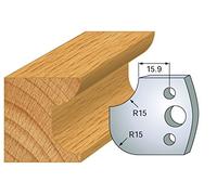 177 : Jeu de 2 fers congé quart de rond 15 mm ht 40 mm pour porte outils entr'axe plot 24 mm