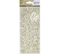 177 Lettres De L'alphabet Adhésives Paillettées Dorées, Or
