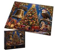 1776-2026 Christmas Patriotic Puzzle, 250th Christmas Jigsaw | Puzzle Fun Christmas Eagle Decor 1000 Pieces Christmas Puzzle for Adult Teen Holiday Party Home