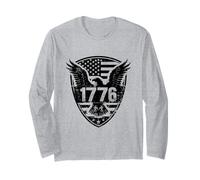 1776 American The Eagle Shield Drapeau USA Patriotique Vintage Manche Longue