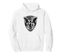 1776 American The Eagle Shield Drapeau USA Patriotique Vintage Sweat à Capuche