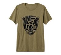 1776 American The Eagle Shield Drapeau USA Patriotique Vintage T-Shirt Haut de Gamme