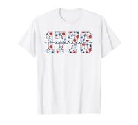 1776 Commémoration de l'esprit National Floral T-Shirt