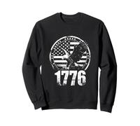 1776 Drapeau américain et Aigle Patriotique USA Design Vintage Sweatshirt