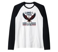 1776 États-Unis Eagle Terre de la Patrie Libre des Braves patriotes Manche Raglan