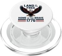 1776 États-Unis Eagle Terre de la Patrie Libre des Braves patriotes PopSockets PopGrip pour MagSafe