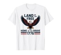 1776 États-Unis Eagle Terre de la Patrie Libre des Braves patriotes T-Shirt