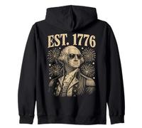 1776 George Washington Patriotic USA History 4 Juillet Sweat à Capuche