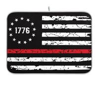 1776 Tapis de vaisselle rectangulaire réutilisable Motif drapeau américain vieilli 45,7 x 61 cm